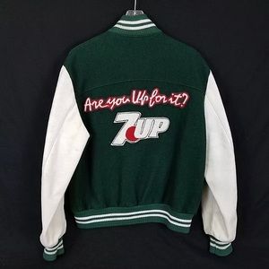 Vintage Roots 7Up Varsity Bomber Leather Jacket